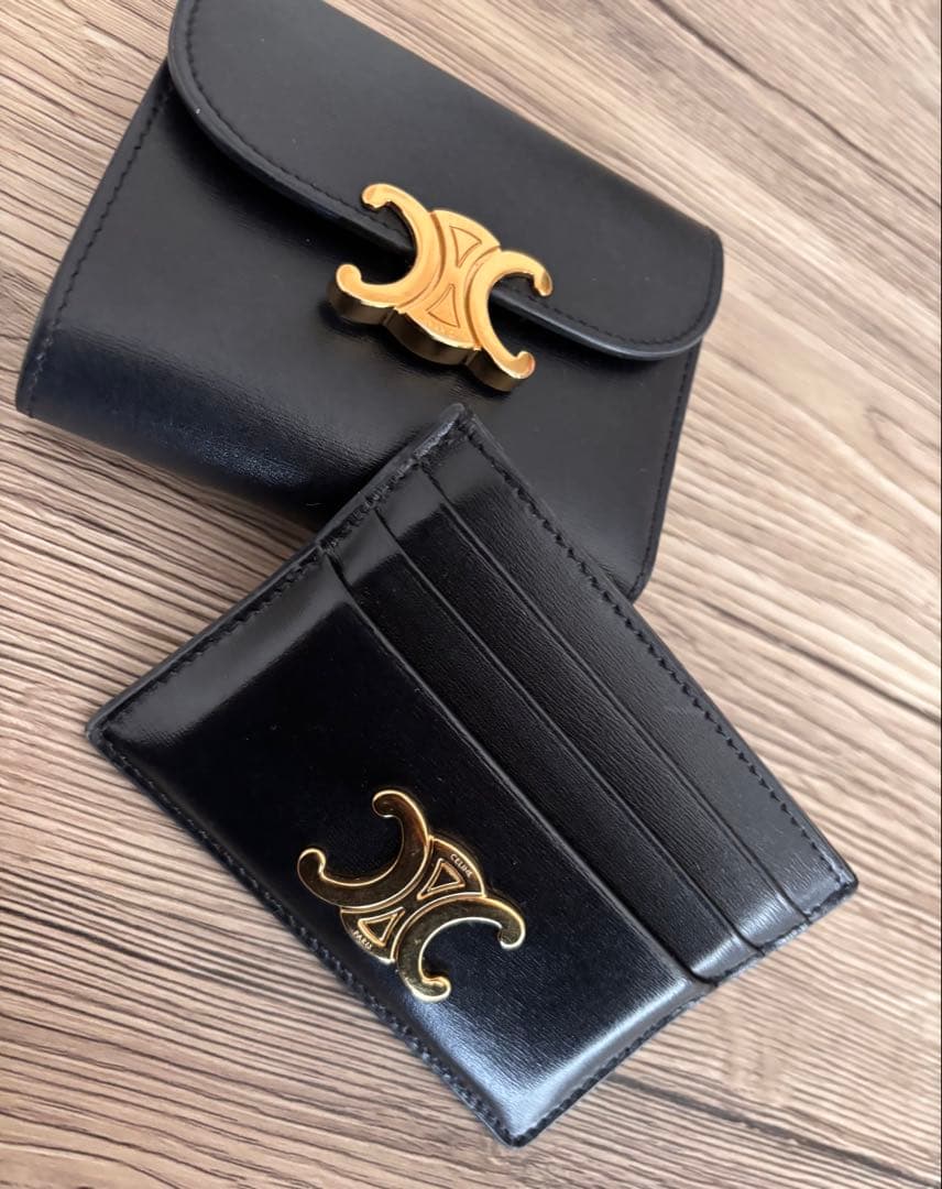 【セリーヌ早い者勝ち‼️】CELINE セリーヌ財布 &カードケースブラック2点