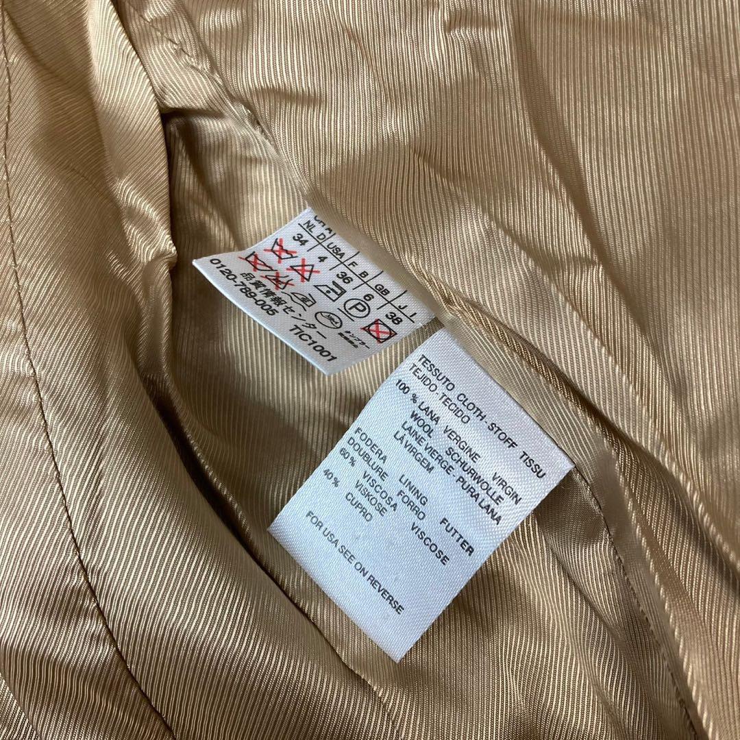 マックスマーラ ダブルチェスターコート マキシ丈 ベルト付き キャメル色 M