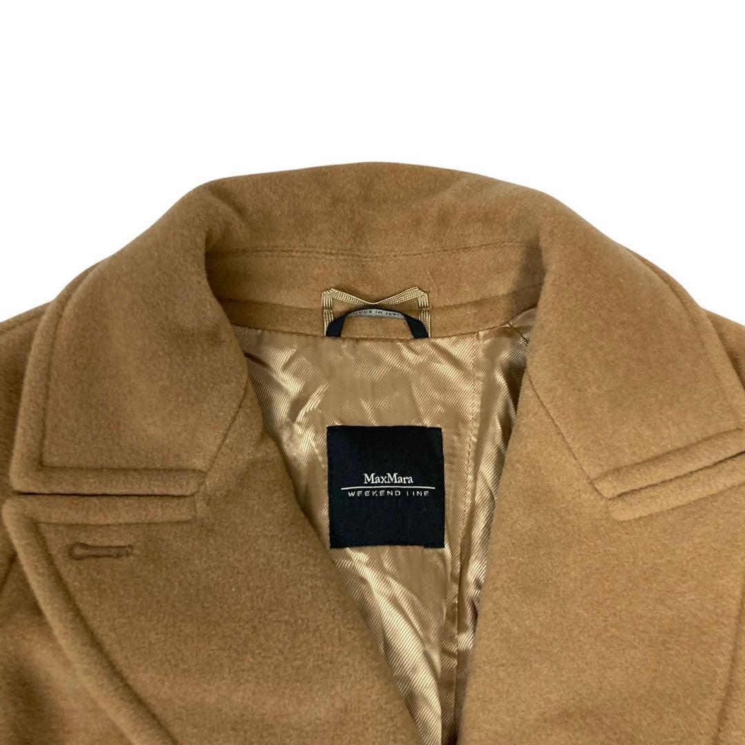 マックスマーラ ダブルチェスターコート マキシ丈 ベルト付き キャメル色 M