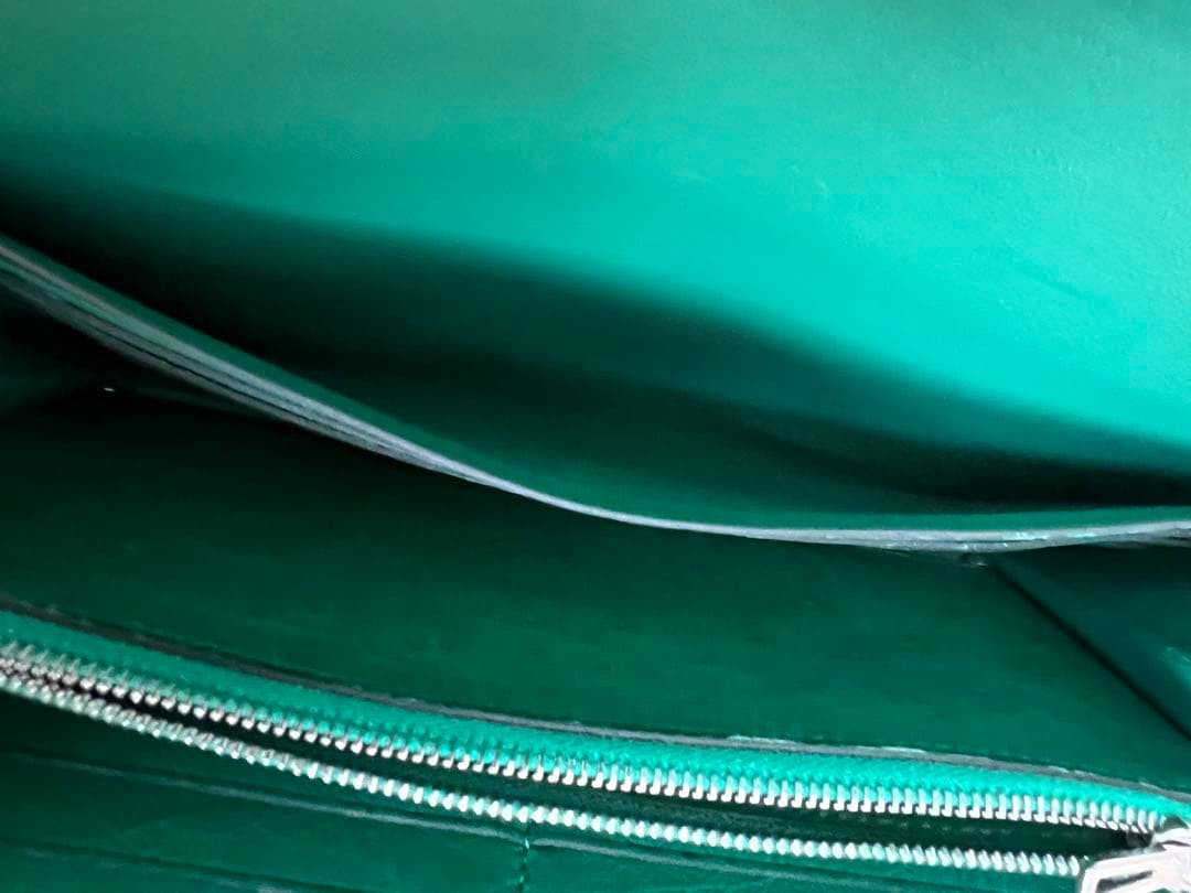 エルメス コンスタンス オーストリッチ 長財布 グリーン 良品