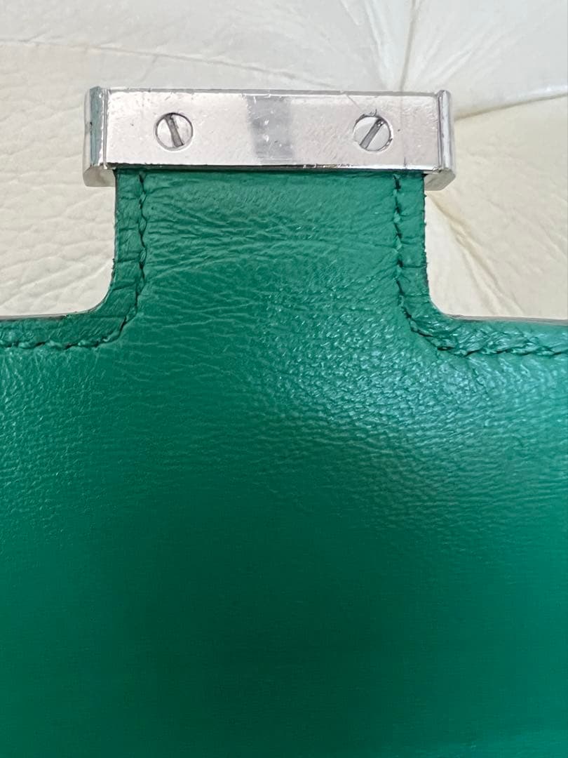 エルメス コンスタンス オーストリッチ 長財布 グリーン 良品