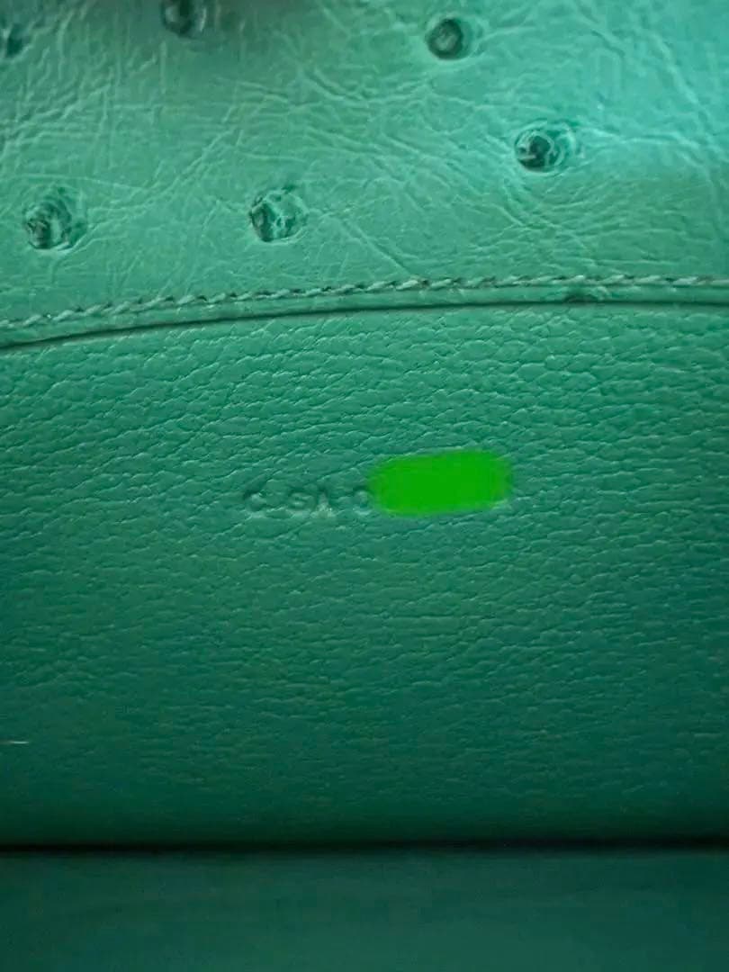 エルメス コンスタンス オーストリッチ 長財布 グリーン 良品