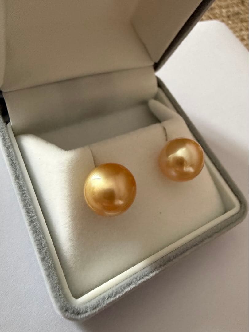 ejimiki 保証書有　K18YG 白蝶真珠　ゴールデンパールピアス