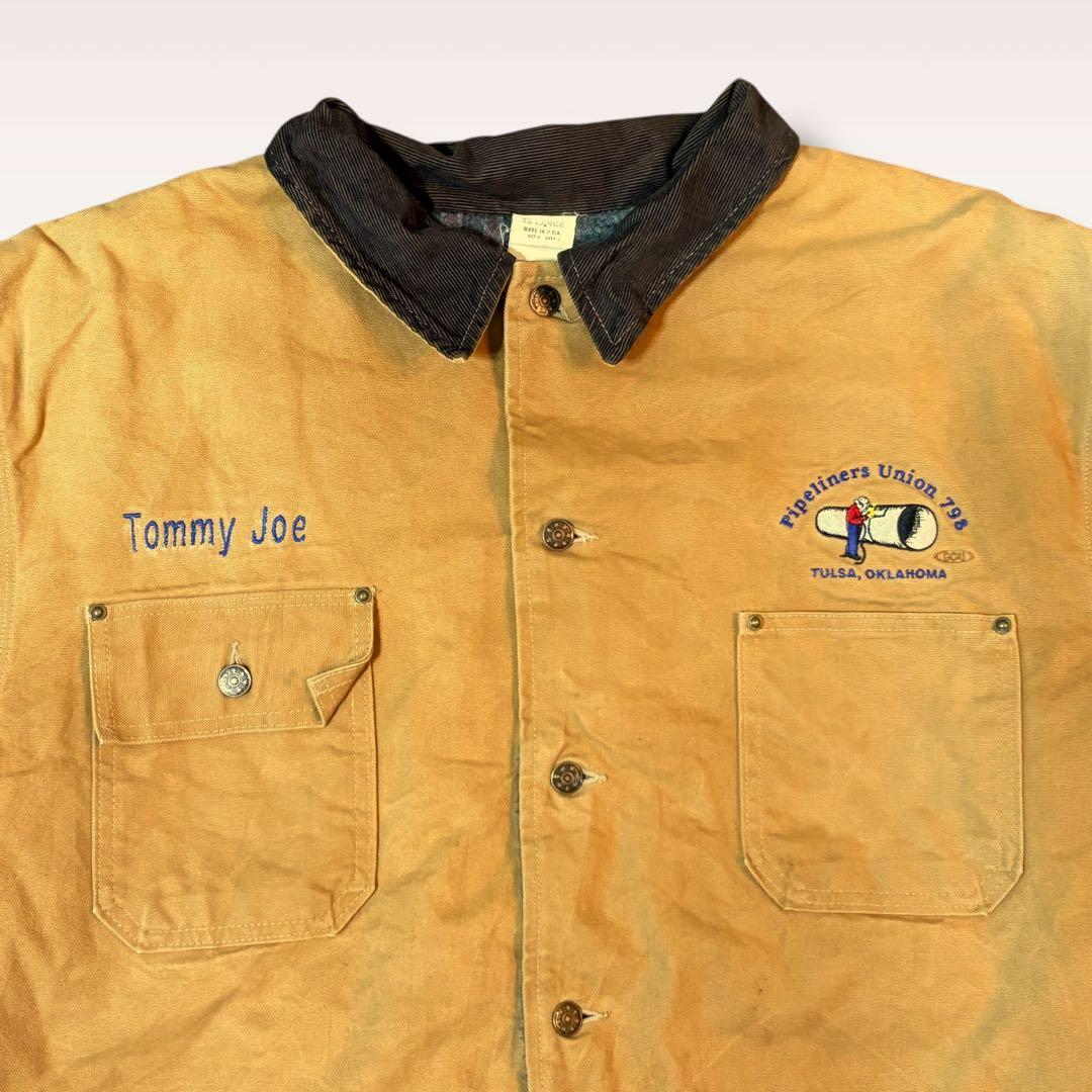 【US古着】アメリカ製　ダックジャケット　カバーオール　ブラウン　オーバーサイズ