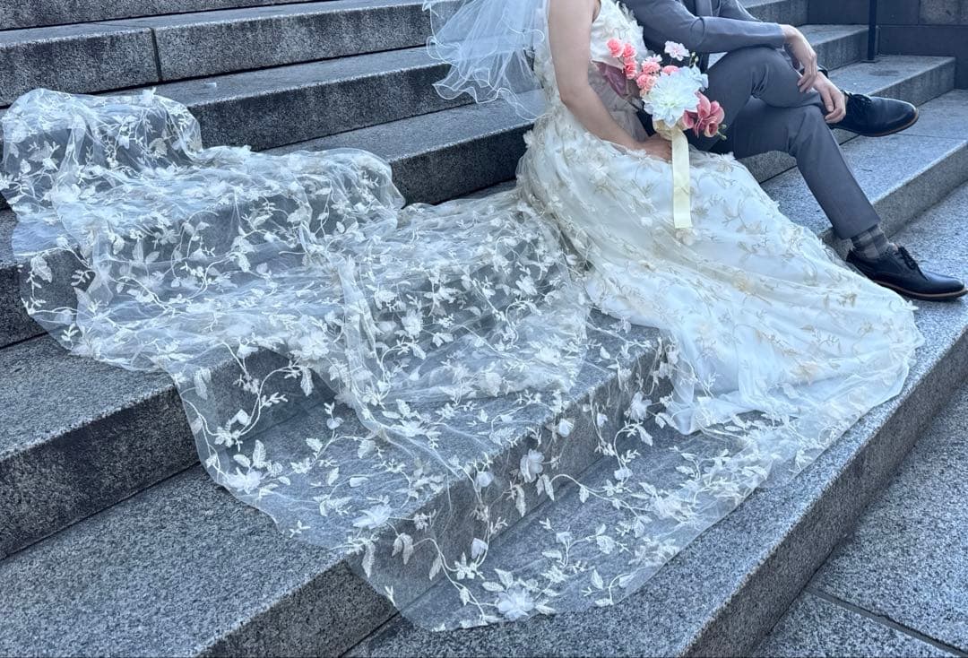 ドレスプロダクション フラワーレースVネックノースリーブドレス(W262BE)