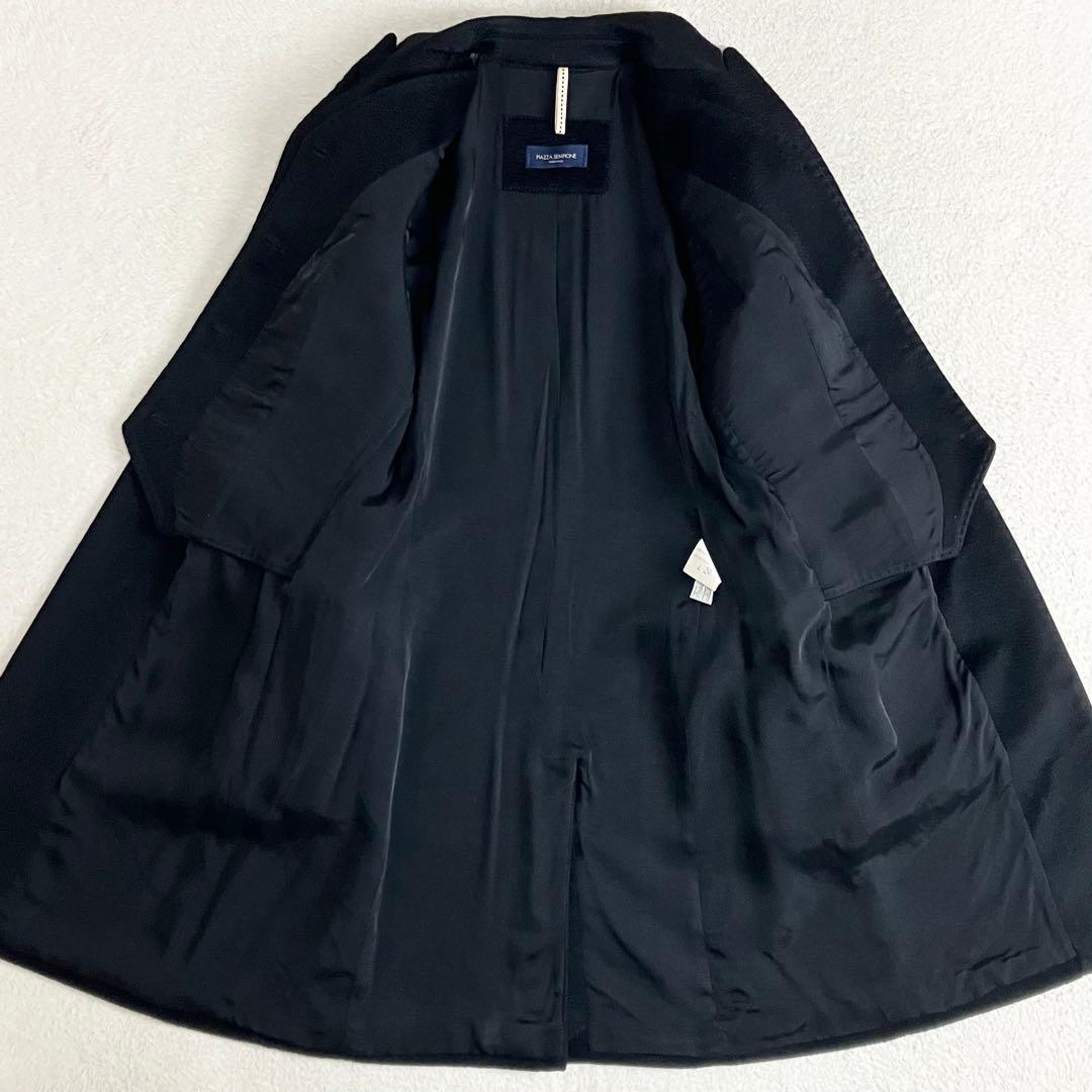 ピアッツァセンピオーネ　カシミヤ　ベストレイヤードコート　ブラック　イタリア製