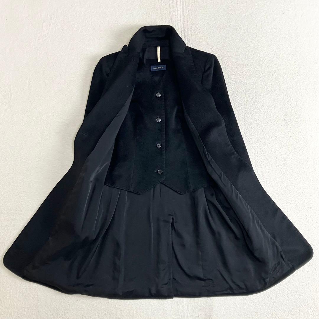 ピアッツァセンピオーネ　カシミヤ　ベストレイヤードコート　ブラック　イタリア製