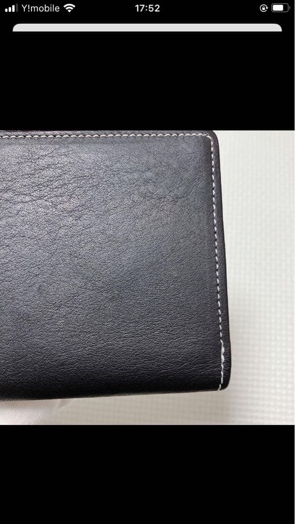 未使用Kitamuraキタムラ　レザーがま口三つ折り財布　ブラック　「K」ロゴ