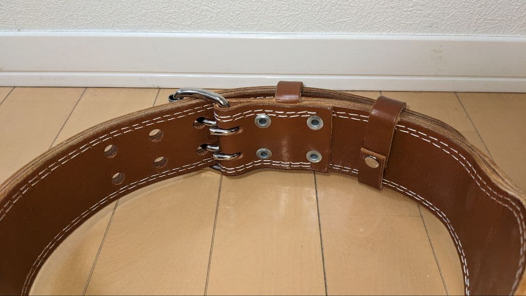 GOLD'S GYM レザー パワーベルト ブラウン Mサイズ