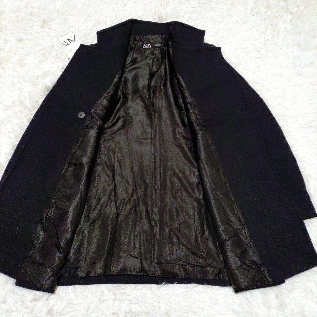 【新品】【タグ付】 ZARA ダブルブレスト ハイネック ウール ブレンドコート