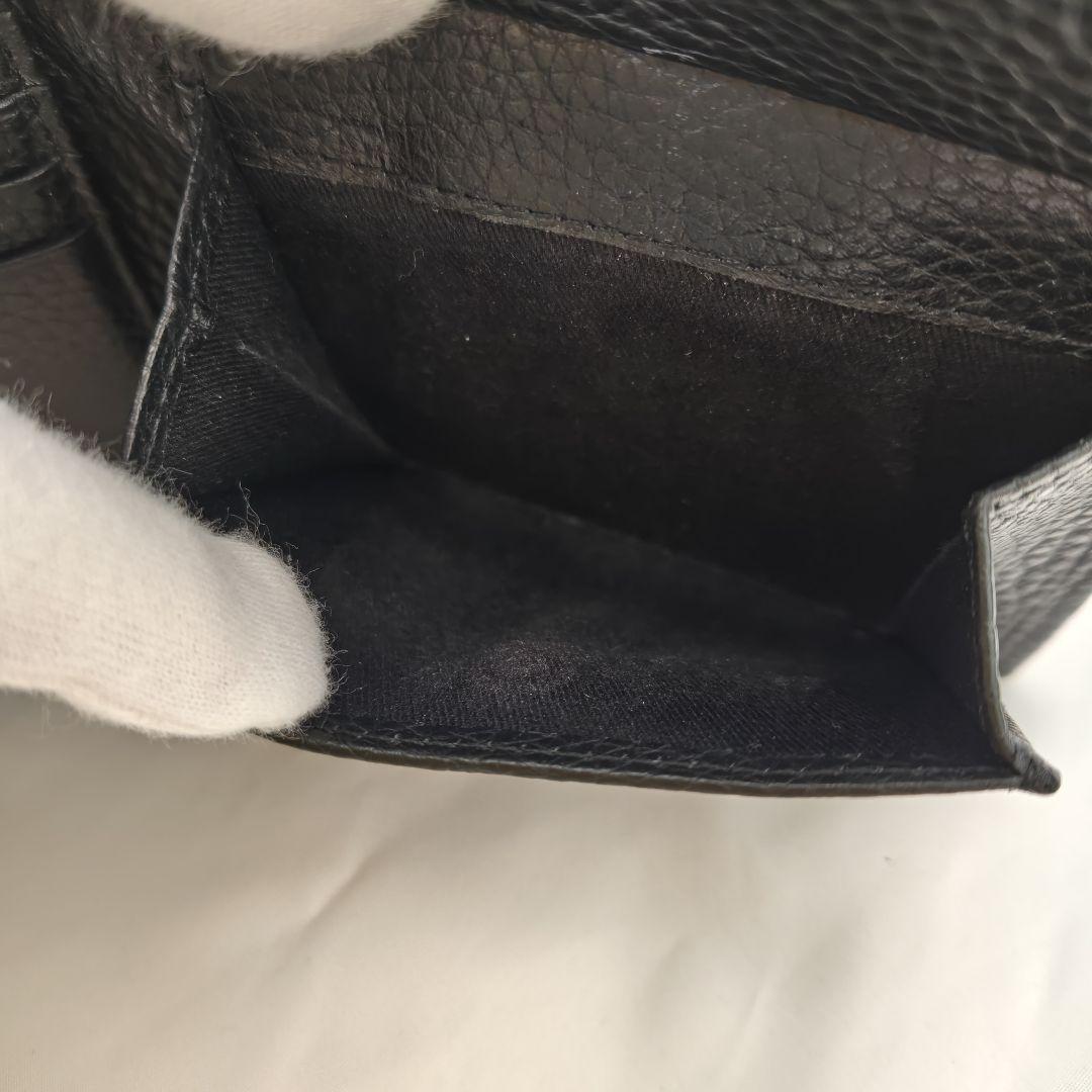 美品　DIESEL 二つ折り財布　オールブラック　1dr Dロゴ　財布　シボ　黒