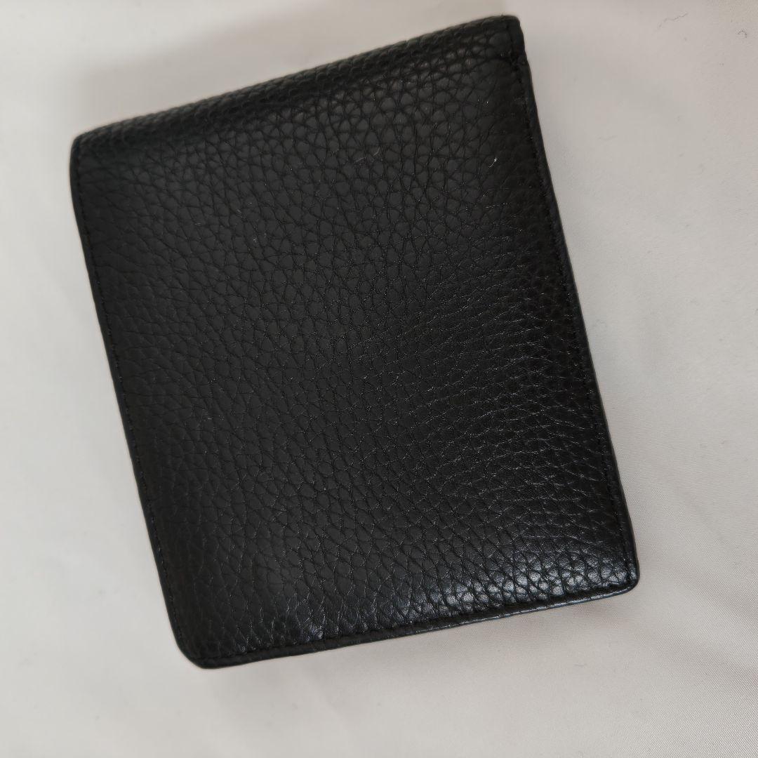 美品　DIESEL 二つ折り財布　オールブラック　1dr Dロゴ　財布　シボ　黒