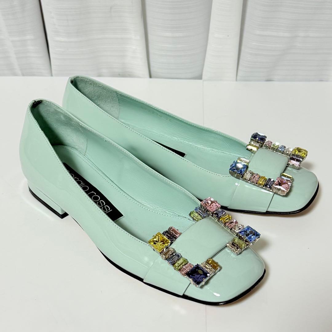 ⭐️未使用級⭐️　セルジオロッシ　SR1 フラットシューズ　ビジューバックル