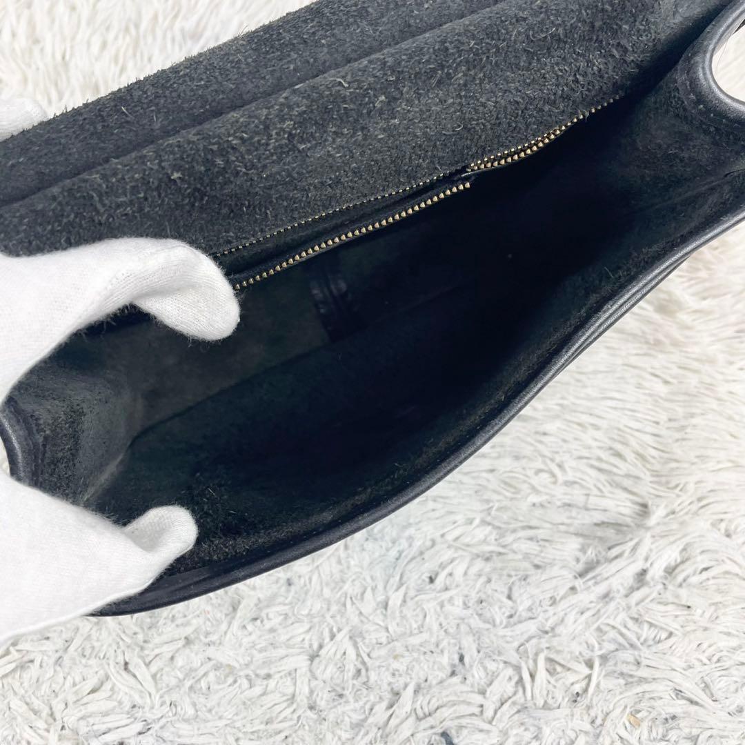 美品 オールドコーチ レザー 2WAY ショルダーバッグ ファスナー ブラック