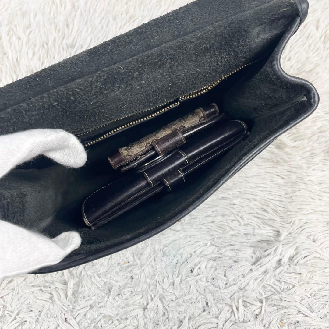 美品 オールドコーチ レザー 2WAY ショルダーバッグ ファスナー ブラック