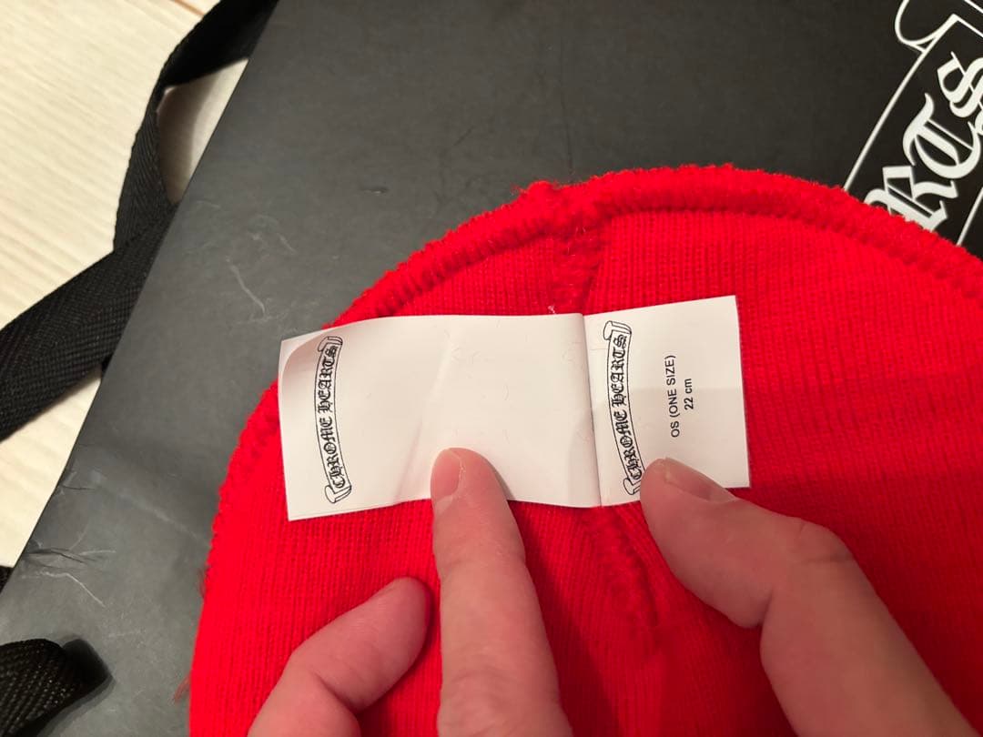 未使用　CHROME HEARTS レッド ニット帽　ビーニー　クロムハーツ