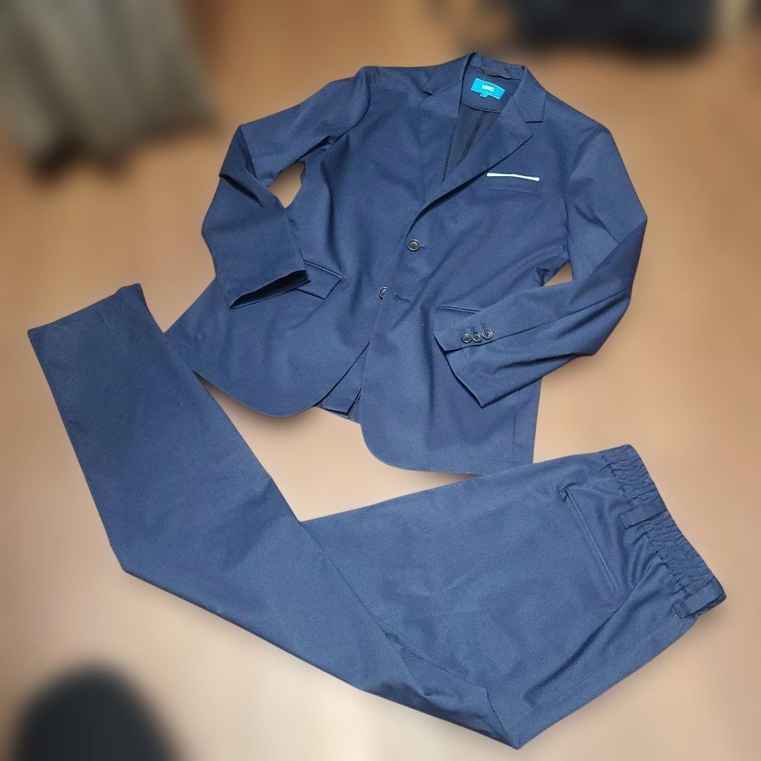 に*ゃ様 WWS ワークウェアスーツ セットアップ 紺 L 撥水性 洗濯可 スト