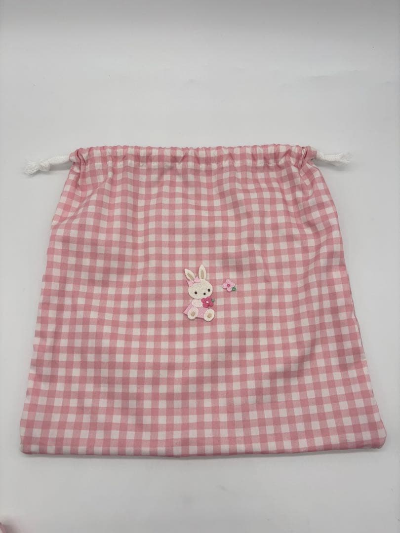 ピンク チェック 入園 レッスンバッグ 3点セット ハンドメイド ファミリア