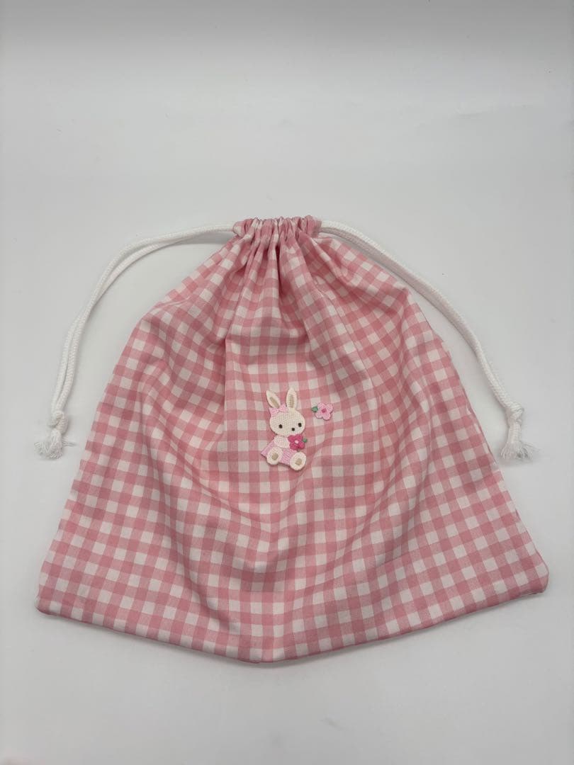 ピンク チェック 入園 レッスンバッグ 3点セット ハンドメイド ファミリア