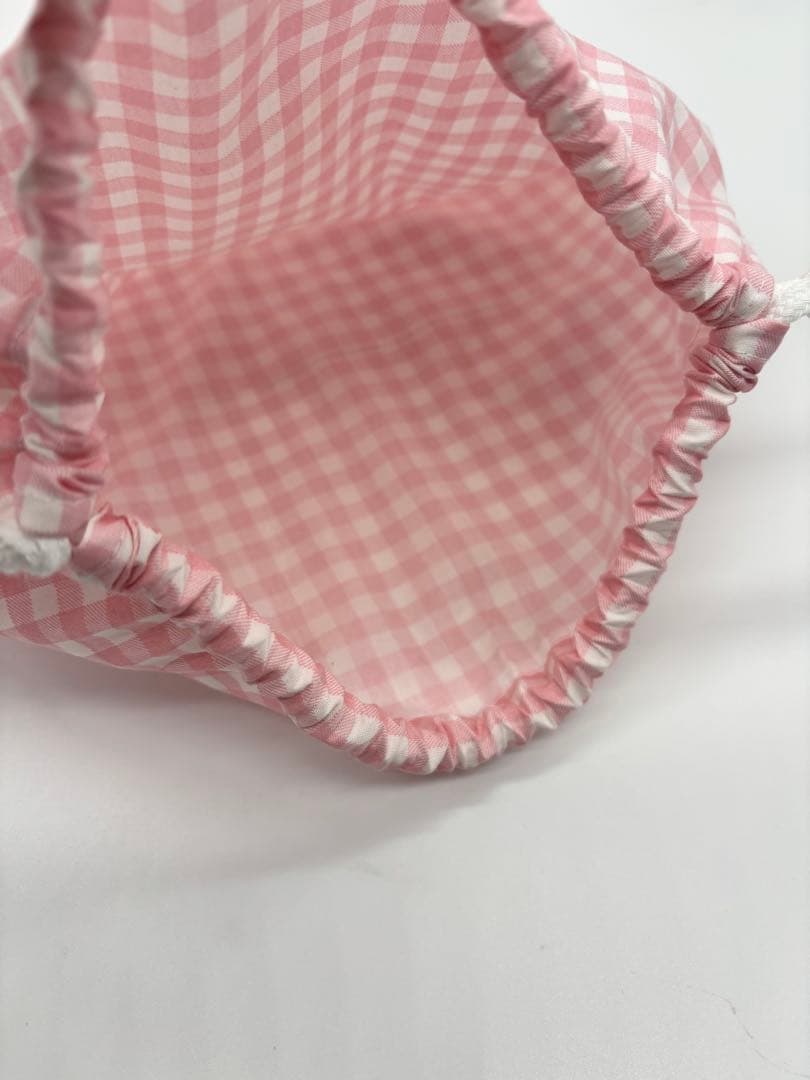 ピンク チェック 入園 レッスンバッグ 3点セット ハンドメイド ファミリア