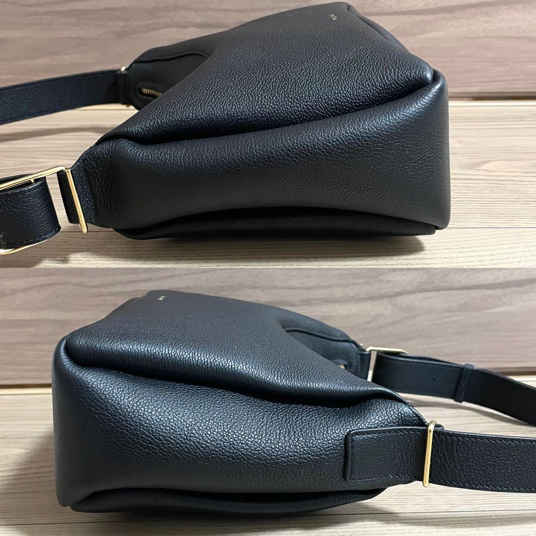 未使用級/POLÈNE ショルダーバッグ　ハンドバッグ　Umi ブラック　レザー