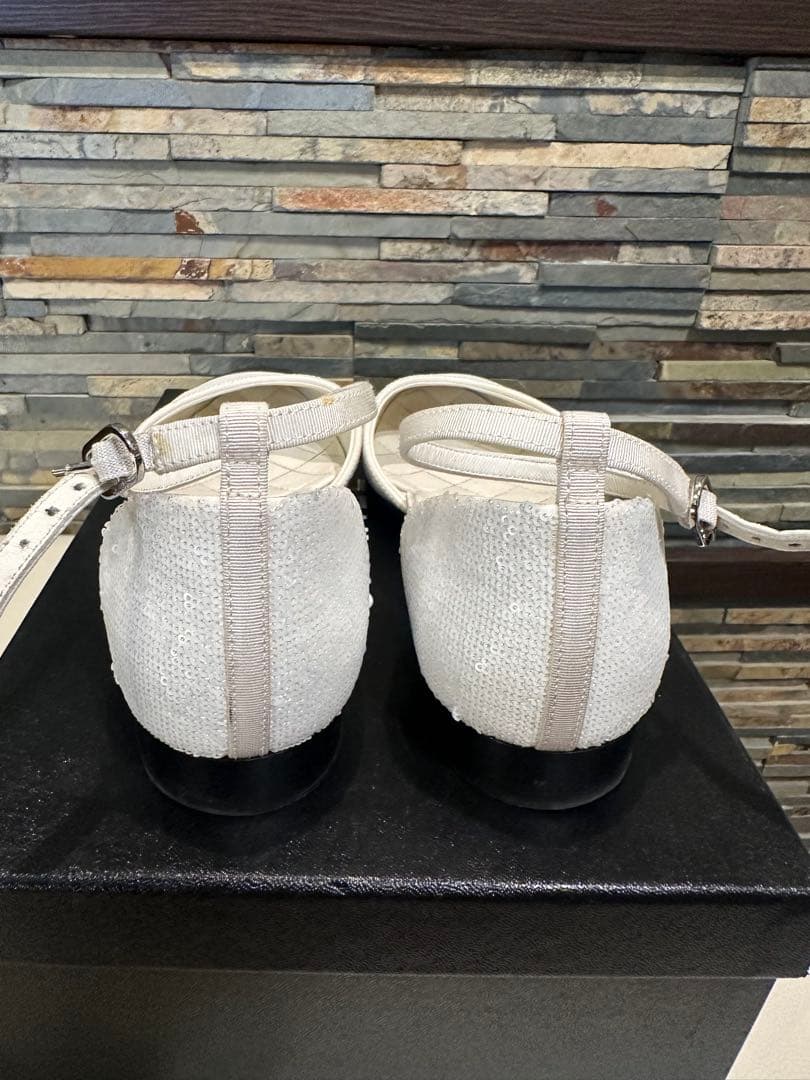 CHANEL アンクルストラップ フラットシューズ