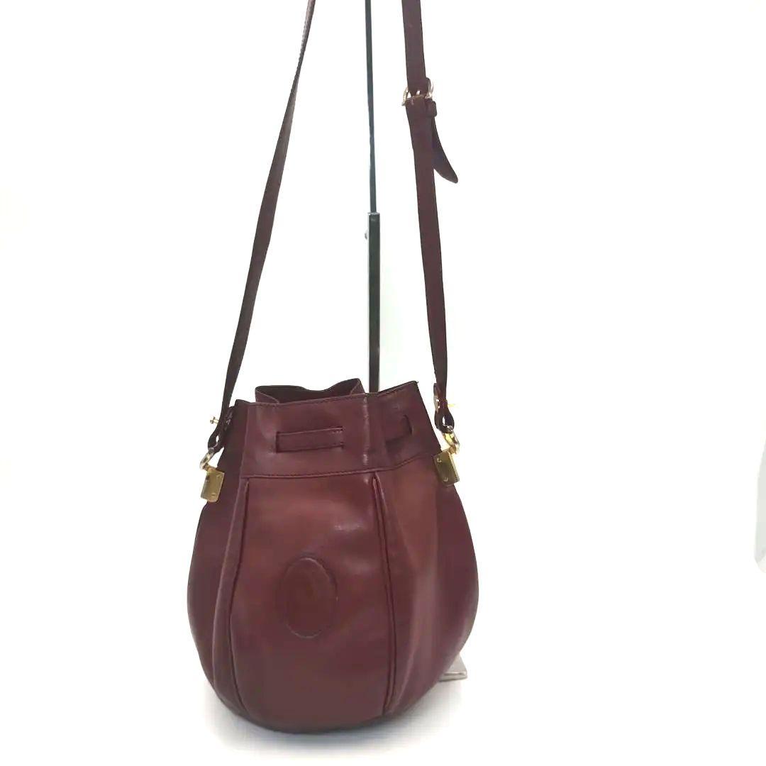 Cartier カルティエ　巾着ショルダーバッグ　マストライン　ボルドー