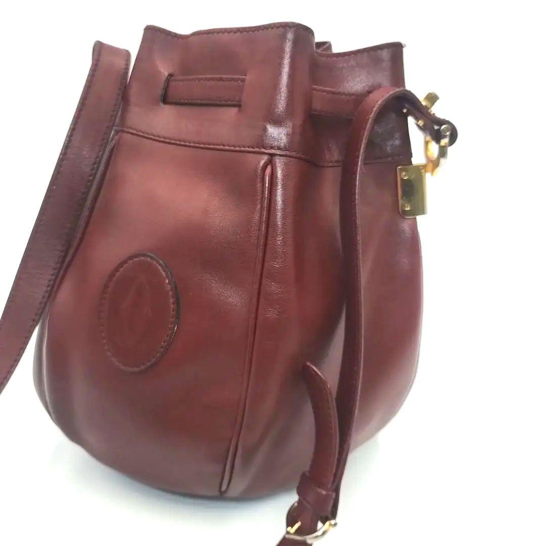 Cartier カルティエ　巾着ショルダーバッグ　マストライン　ボルドー