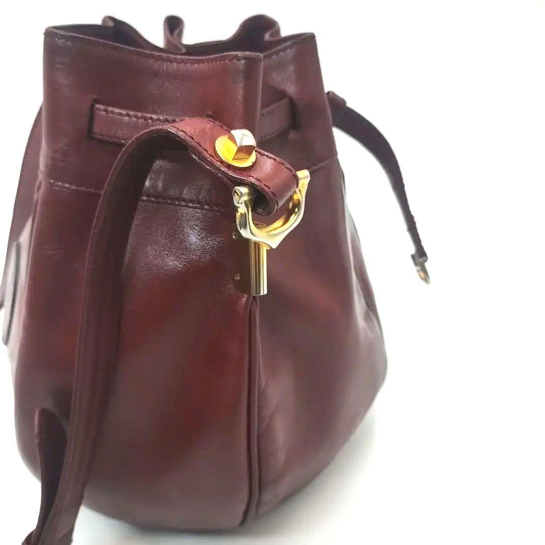 Cartier カルティエ　巾着ショルダーバッグ　マストライン　ボルドー