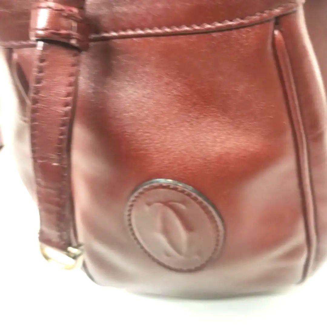 Cartier カルティエ　巾着ショルダーバッグ　マストライン　ボルドー