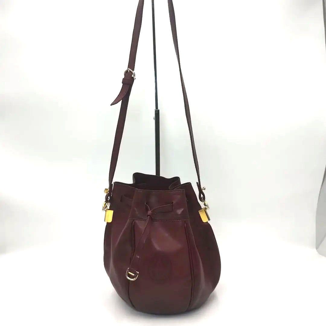 Cartier カルティエ　巾着ショルダーバッグ　マストライン　ボルドー