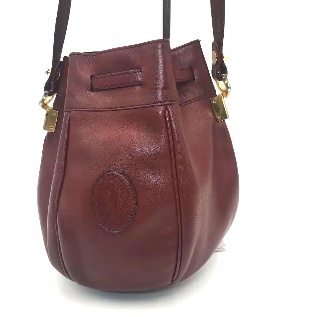 Cartier カルティエ　巾着ショルダーバッグ　マストライン　ボルドー