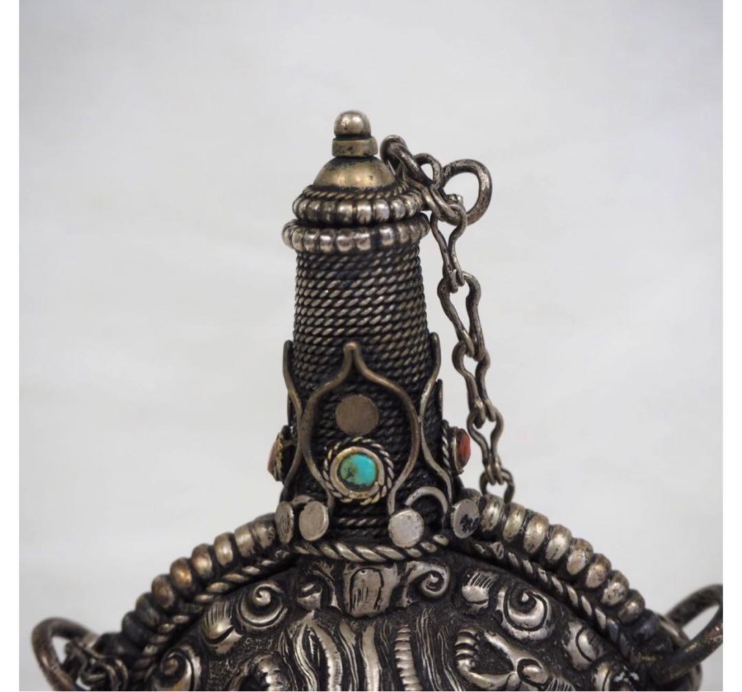 gang送料無料　時代唐物　細密龍文彫刻銀細工鼻煙壷　中国古玩