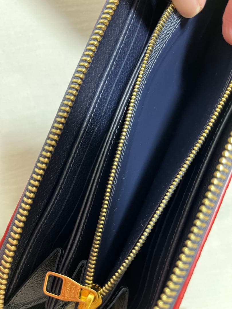 Louis Vuitton 長財布 ネイビー レザー