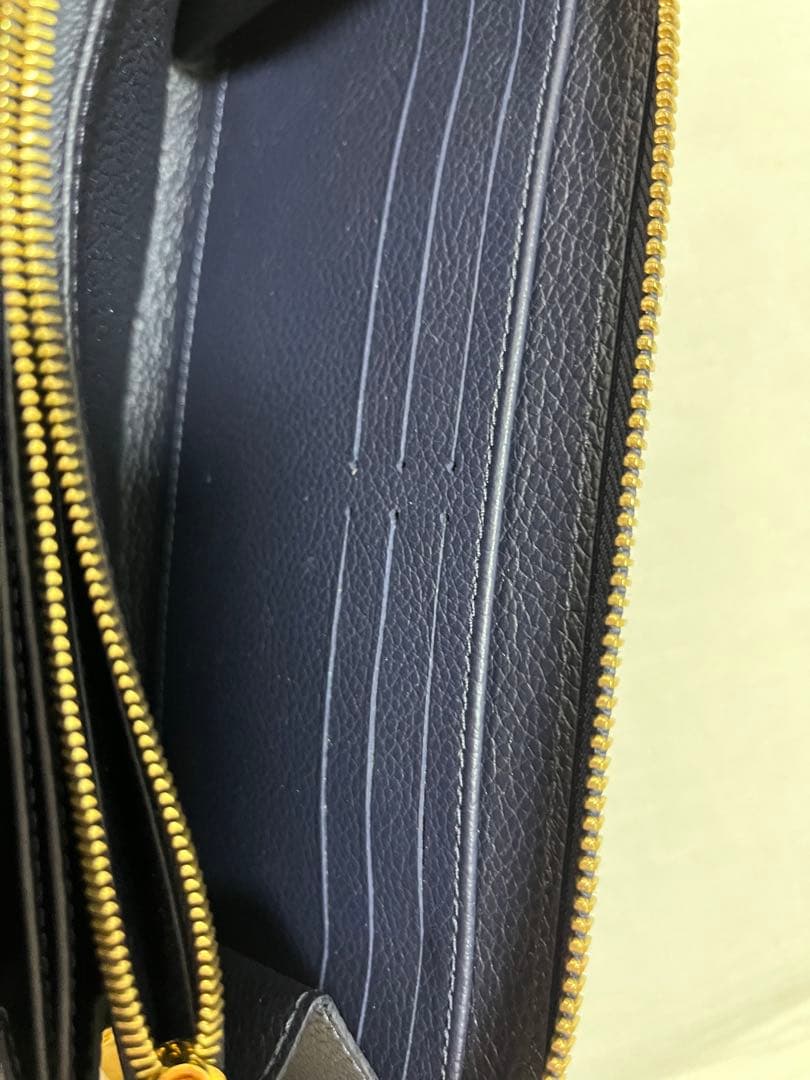 Louis Vuitton 長財布 ネイビー レザー