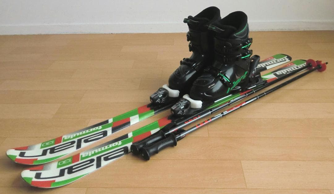 ■■送料無料■ELAN■ジュニア用スキー4点セット■板130/靴24■WAX済■