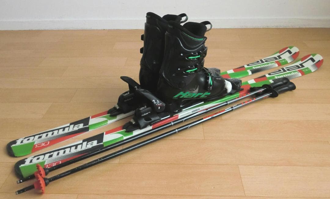 ■■送料無料■ELAN■ジュニア用スキー4点セット■板130/靴24■WAX済■