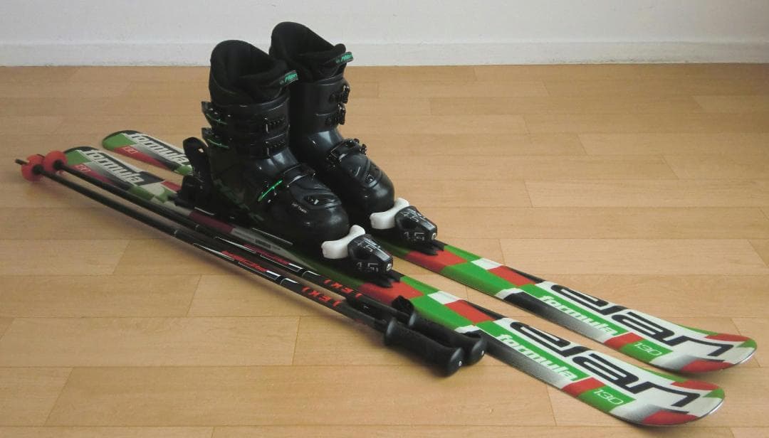 ■■送料無料■ELAN■ジュニア用スキー4点セット■板130/靴24■WAX済■