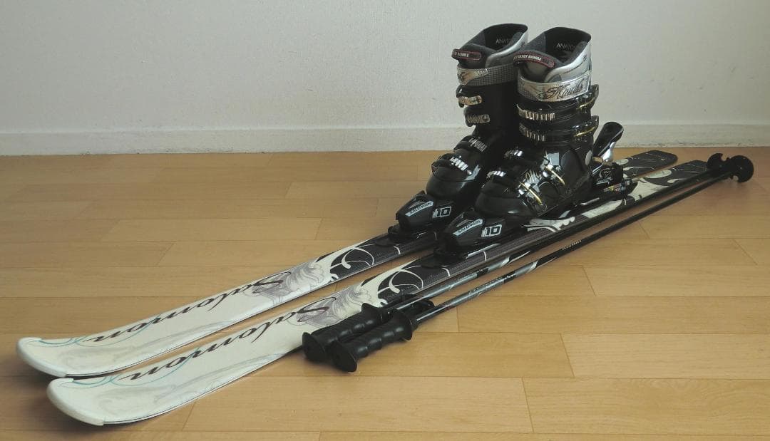 ■■送料無料■サロモン■女性用スキー4点セット■145/24.5■メンテ付■■