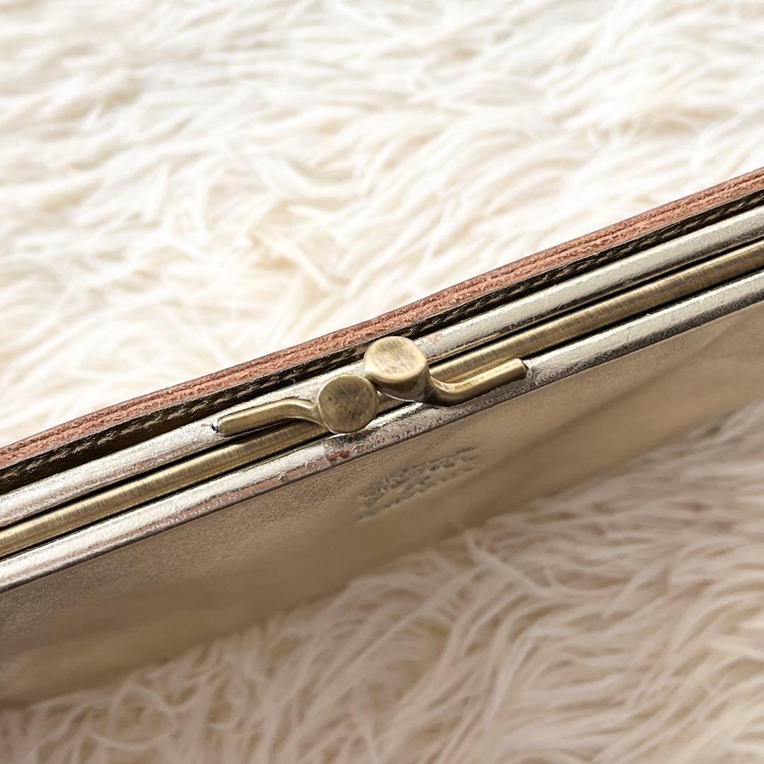 新品未使用✨ILBISONTE イルビゾンテ　長財布　がま口　レザー　ゴールド