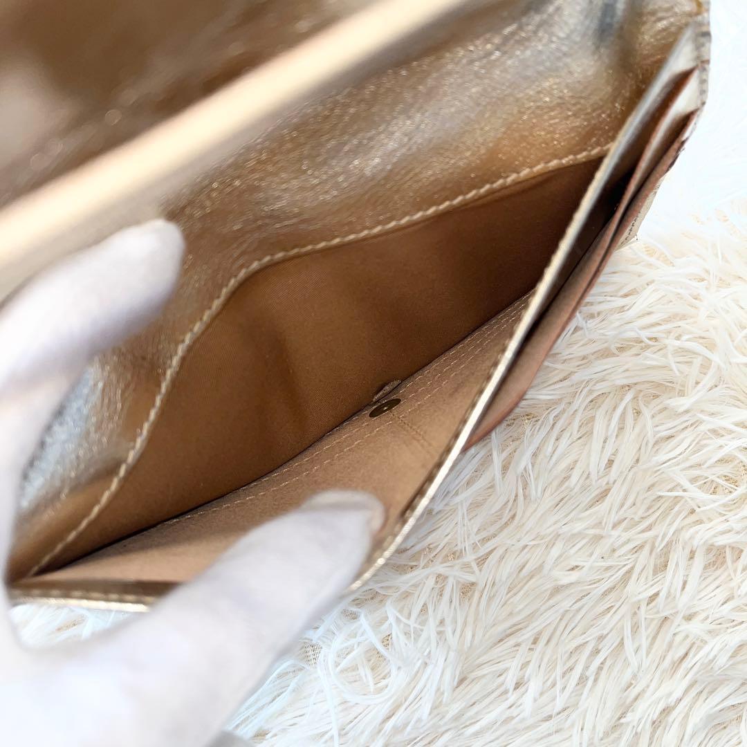 新品未使用✨ILBISONTE イルビゾンテ　長財布　がま口　レザー　ゴールド