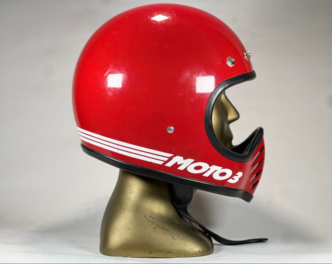 Sシェル！Bell Moto3 赤　レッド　フルフェイス　ビンテージヘルメット