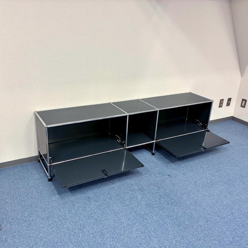 中古 USMハラー｜キャビネット テレビボード 3列2段 アントラサイト