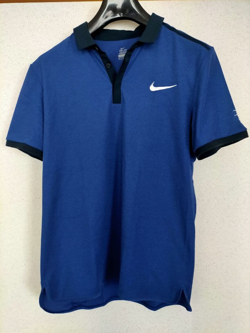 フェデラー　Nike Dri-FIT ポロシャツ M 青