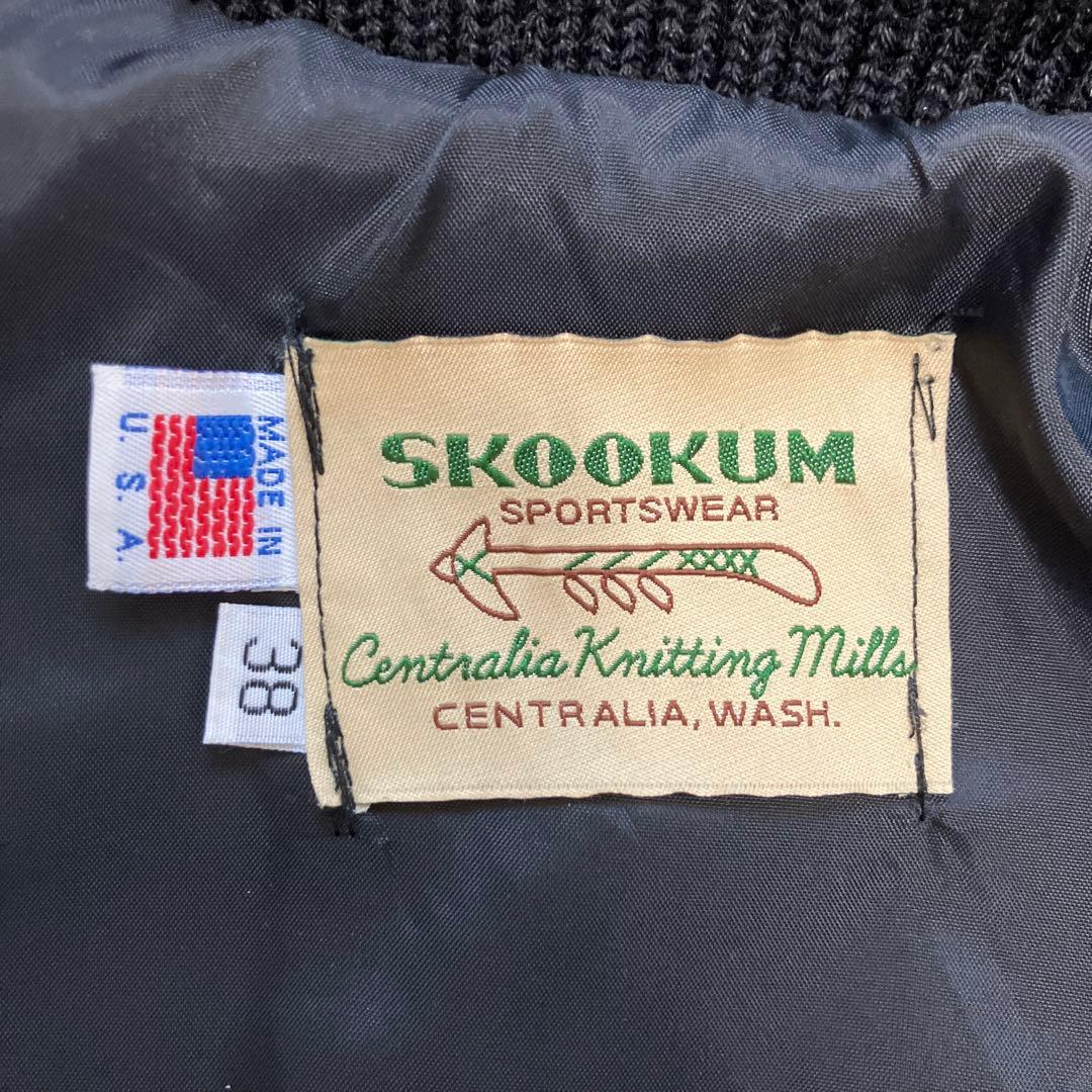 SKOOKUM スクーカム　白タグ　スタジャン ブラック 38 中古　値引❌