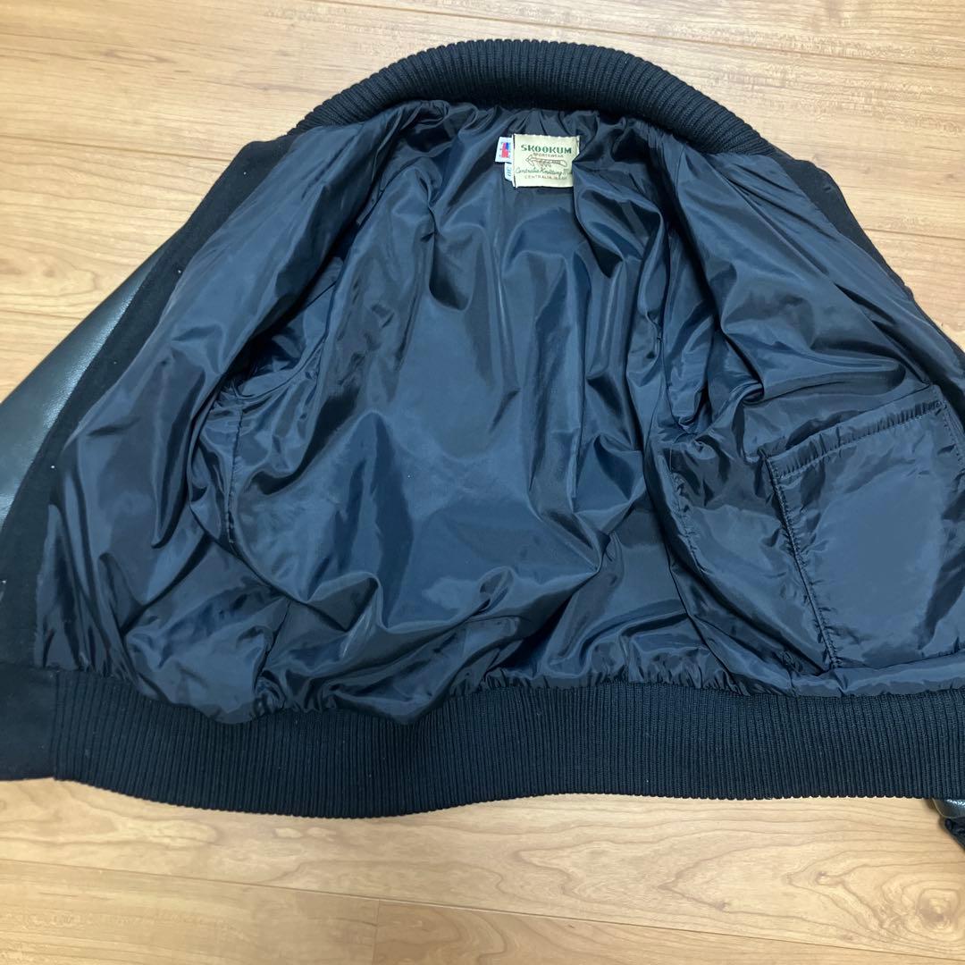 SKOOKUM スクーカム　白タグ　スタジャン ブラック 38 中古　値引❌
