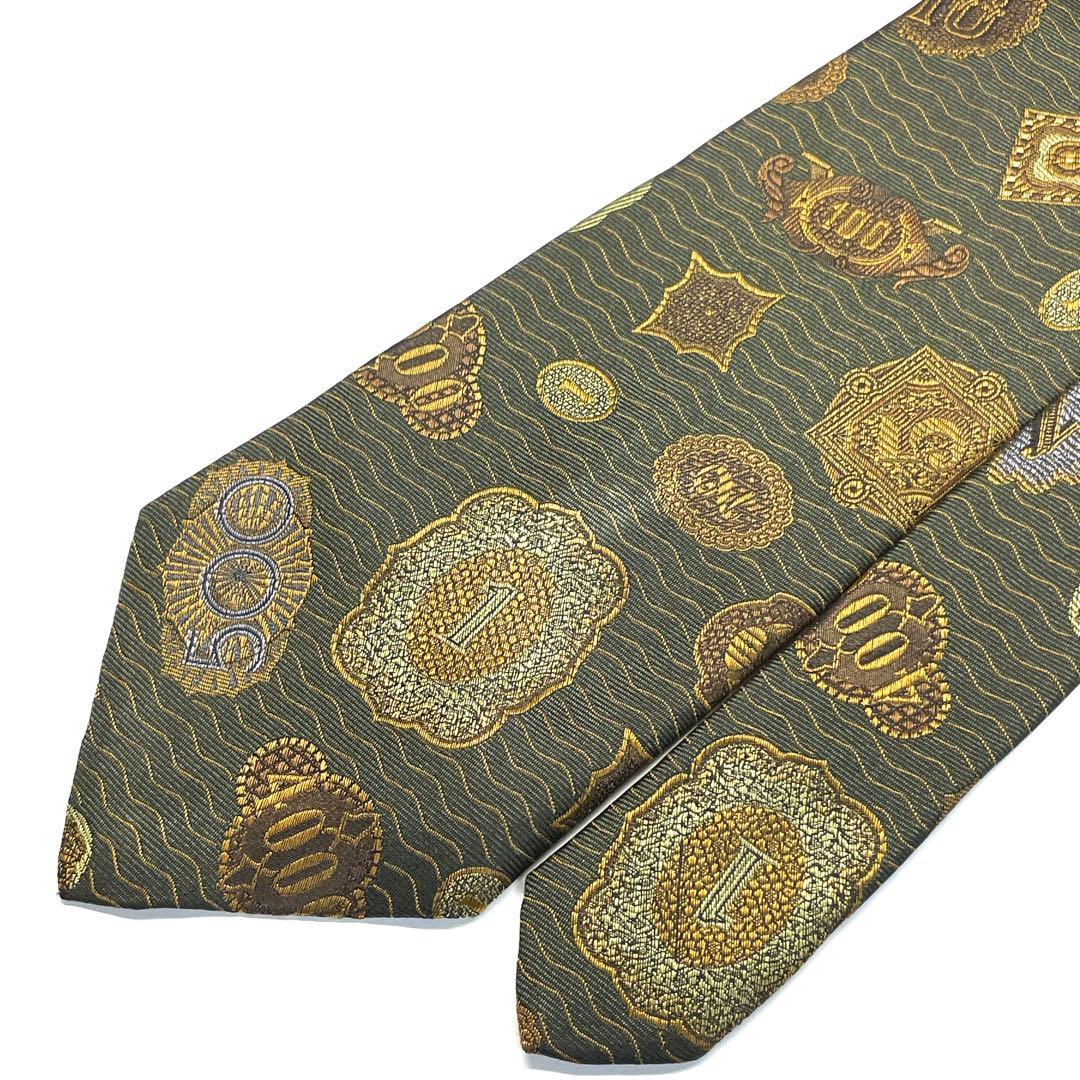 【未使用に近い✨】ジャーンポールゴルチエ ネクタイ オリーブ ジャガード 総柄