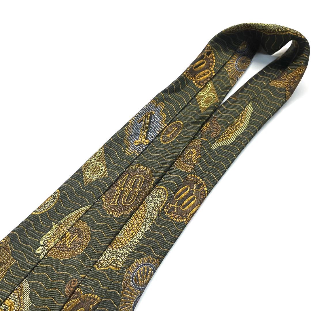 【未使用に近い✨】ジャーンポールゴルチエ ネクタイ オリーブ ジャガード 総柄