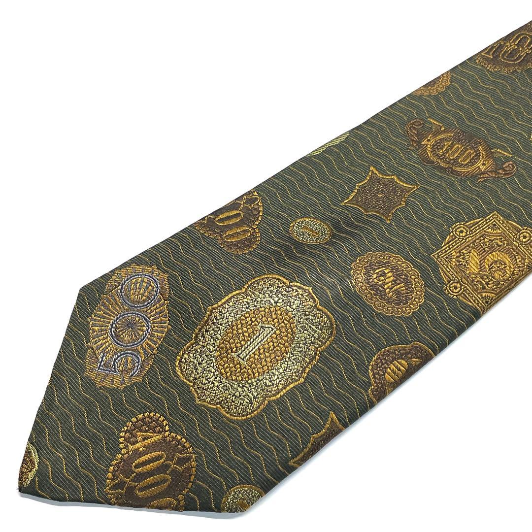 【未使用に近い✨】ジャーンポールゴルチエ ネクタイ オリーブ ジャガード 総柄