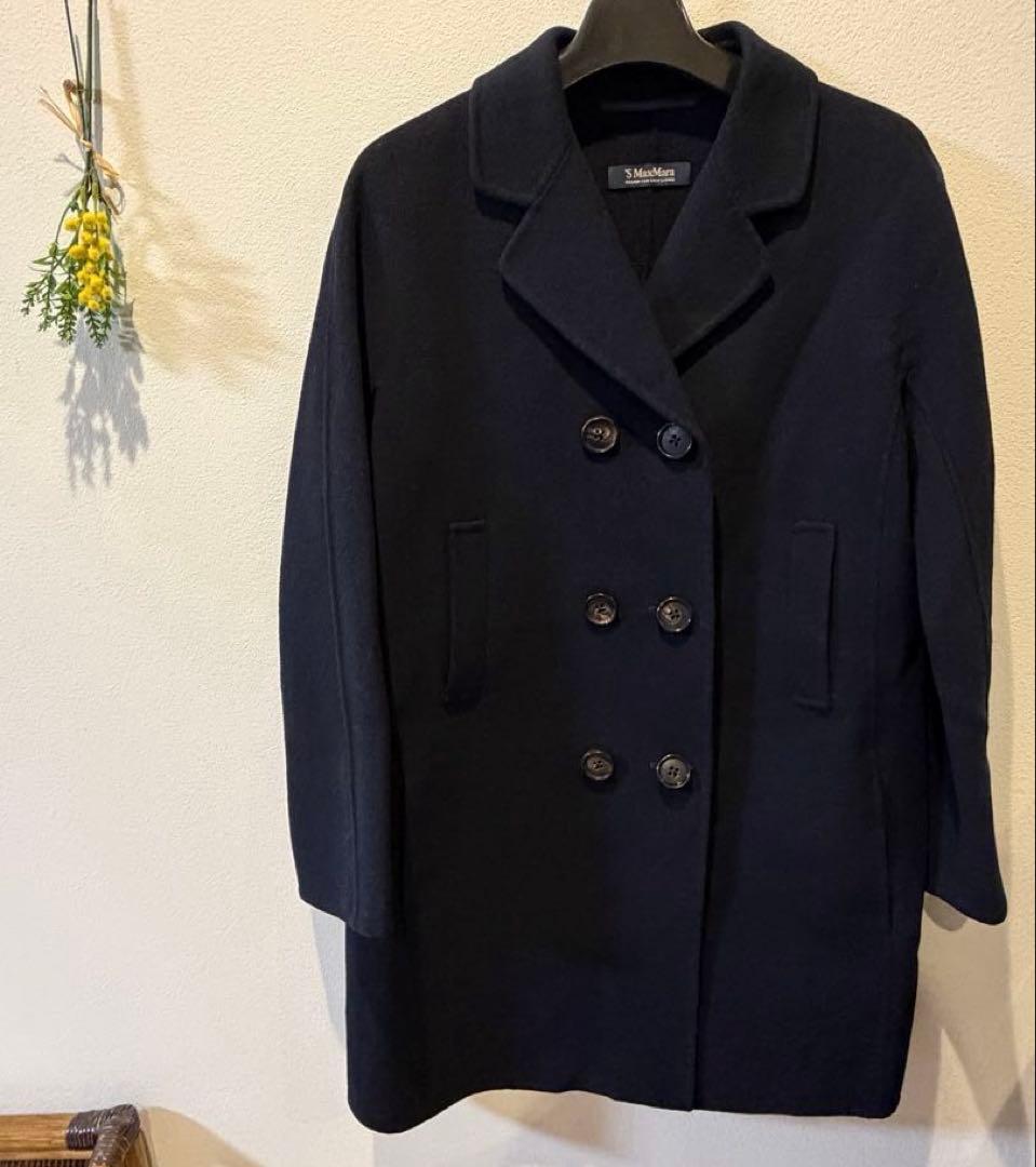 エスマックスマーラ ヴァージンウール Wフェイス ピーコート クチートアマーノ